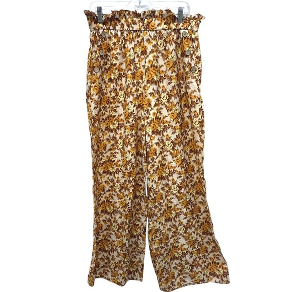 Jonathan Simkhai Swim Marisol 70's Floral Print Sheer Wide Leg Pants Size L - Picture 5 of 9